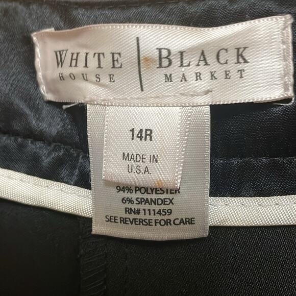 White House Black Market Black Slacks. 14R - Picture 2 of 5